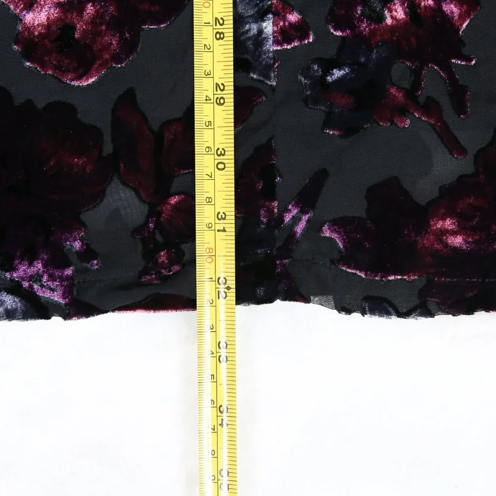 BB Dakota Kensie Black and Purple Velvet Burnout Floral Print Dress